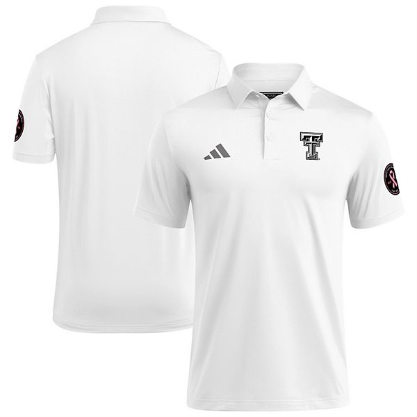 Мужская белая футболка Texas Tech Red Raiders с розовой символикой в поддержку борьбы с раком груди Adidas — фото 2