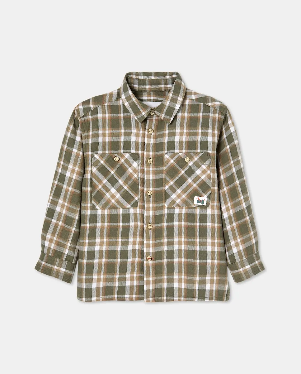 

Рубашка с длинным рукавом из фланели с карманами для мальчика Kids El Corte Inglés, зеленый