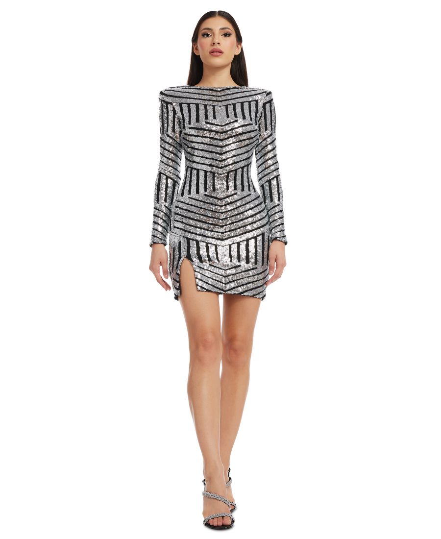 

Женское облегающее платье Nathalia с пайетками Dress the Population, Black/Nude