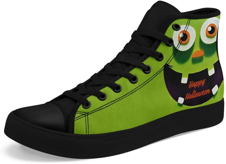 

Высокие кеды AWSOLE Halloween с рисунком тыквы из канвы для мужчин и женщин, модная праздничная обувь унисекс с плоской подошвой, привидение, череп, стильная обувь, черный/зеленый/оранжевый