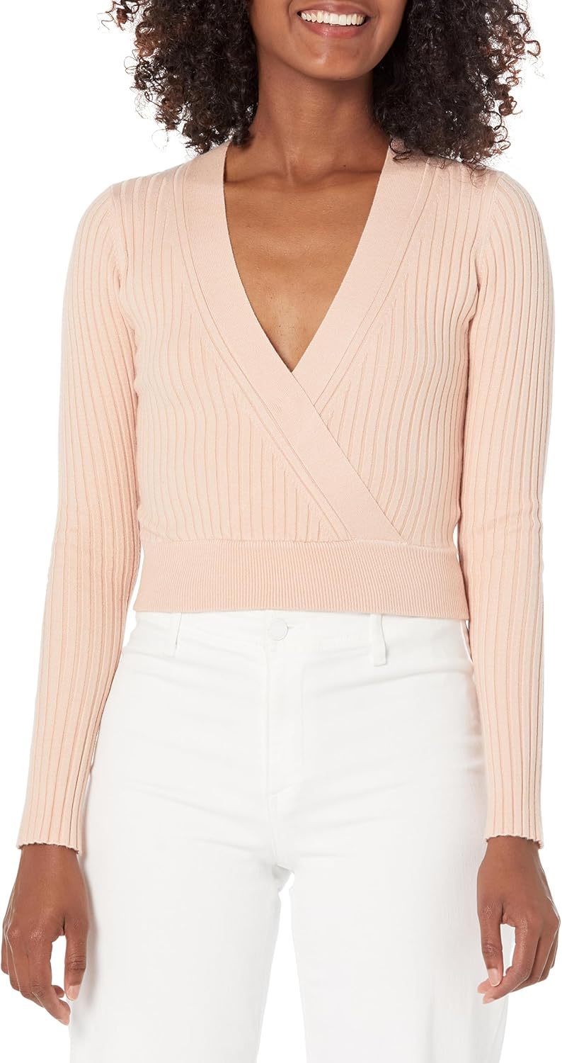 

Женский длинный свитер с V-образным вырезом и коротким рукавом GUESS Lucie, Dolly Pink