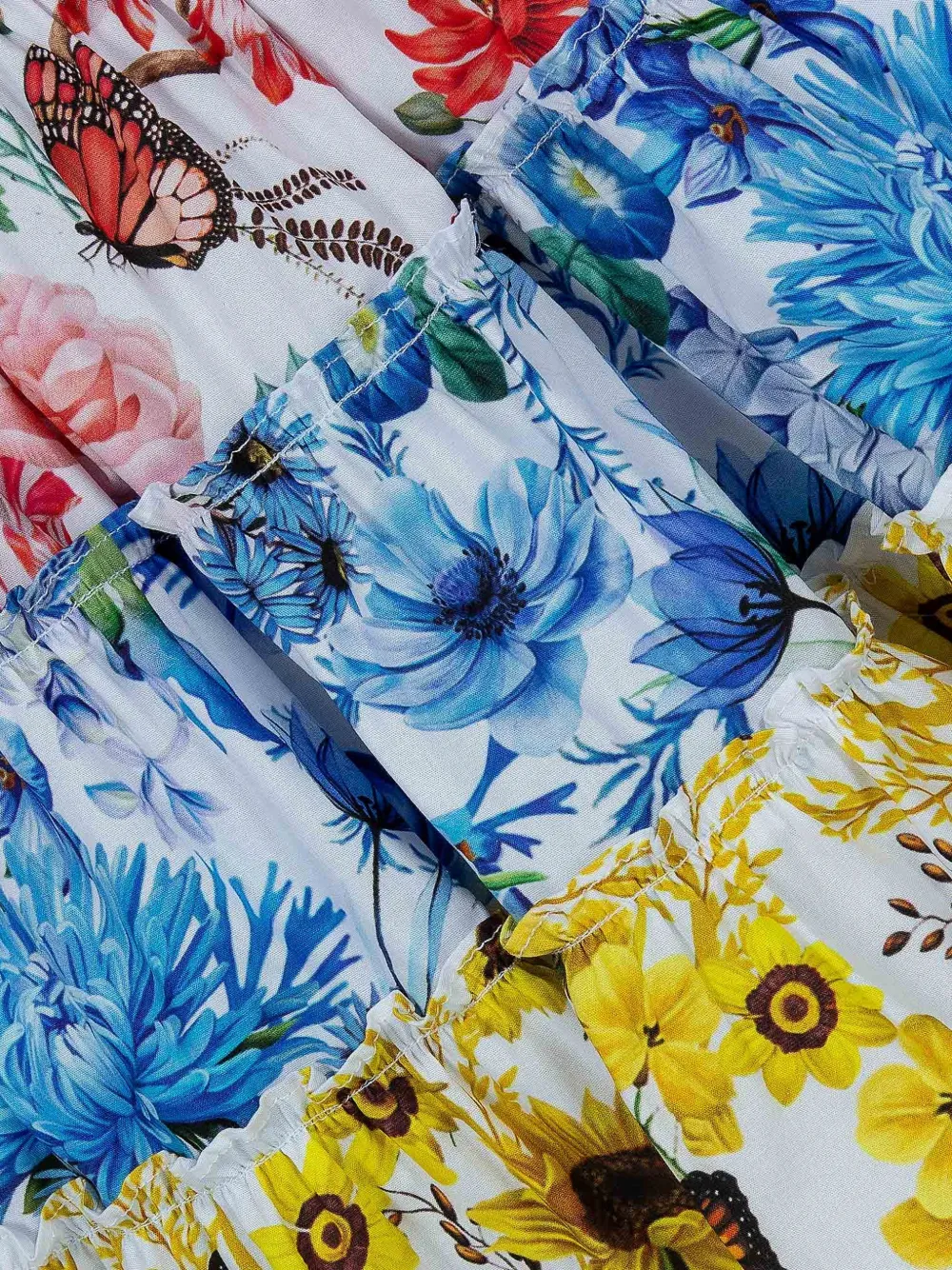 Платье с оборками из коллаборации с Mary Katrantzou Lapin House, белый — фото 3
