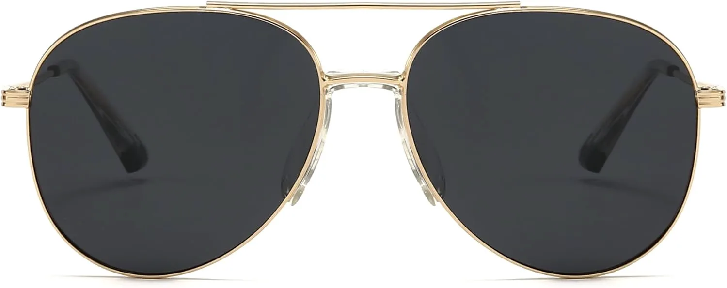 

Классические женские солнцезащитные очки-авиаторы с поляризацией и защитой от УФ-излучения, не спутывающиеся, модные модели 2026 года BOBUXLIIN, Gold/Grey