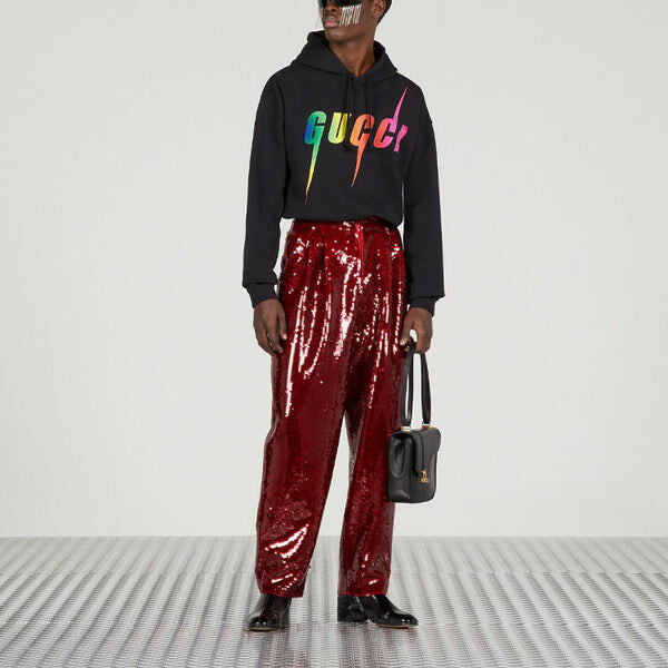 Толстовка Gucci Cotton Hoodie with Gucci Blade print 'Black', черная — фото 2