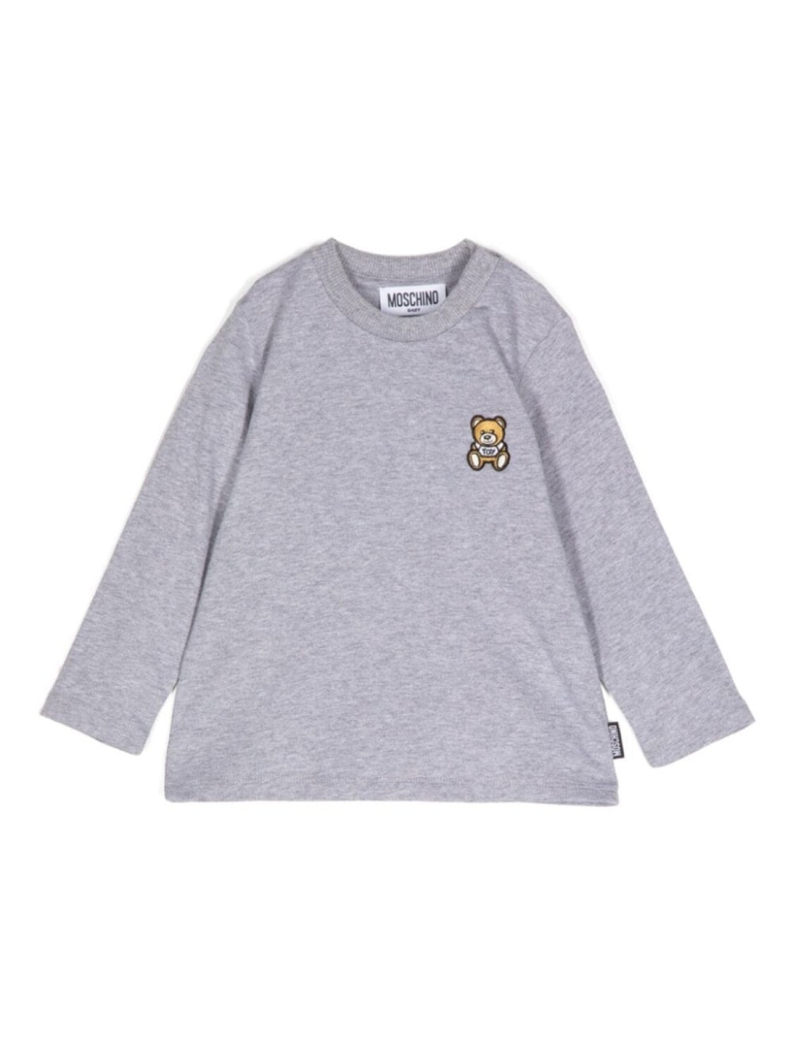 

Moschino Kids футболка с длинными рукавами и логотипом, серый