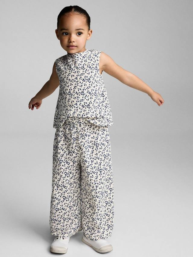 

Детские брюки Zakiap с цветочным принтом из хлопка Mango