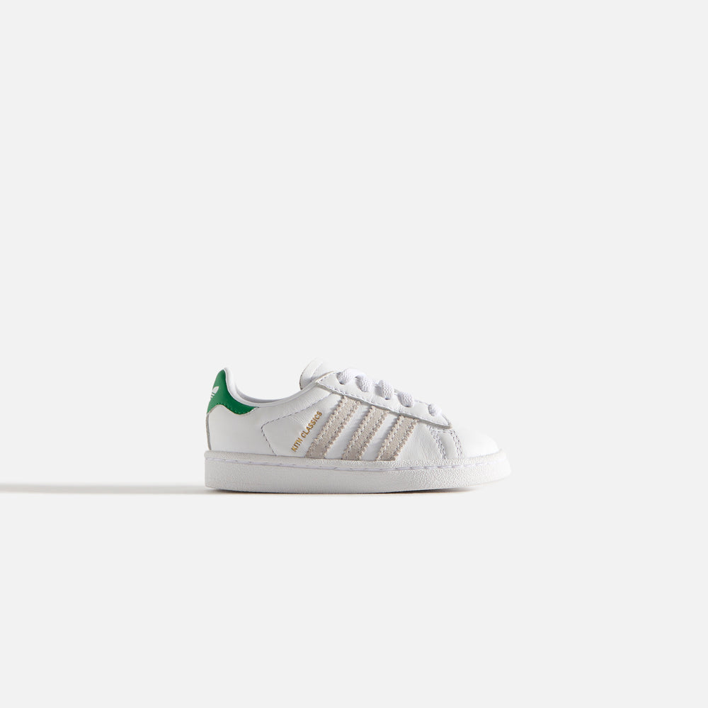 

Кроссовки Kith Kids Classics for adidas Originals TD Campus 80s, цвет White/Fairway Green