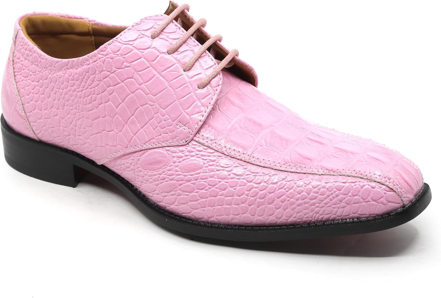 

Мужские туфли оксфорды с шнуровкой и принтом крокодила Croco-03 Metrocharm, розовый