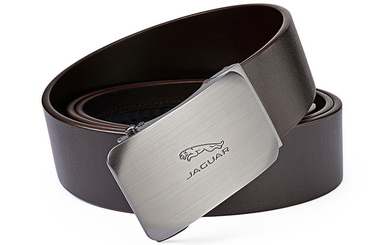 

JAGUAR Мужской кожаный ремень из коровьей кожи 3.55 см, Coffee