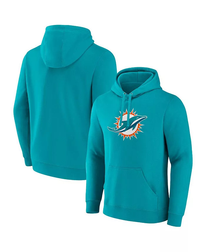 

Мужская флисовая толстовка с капюшоном Aqua Miami Dolphins с основным логотипом Fanatics
