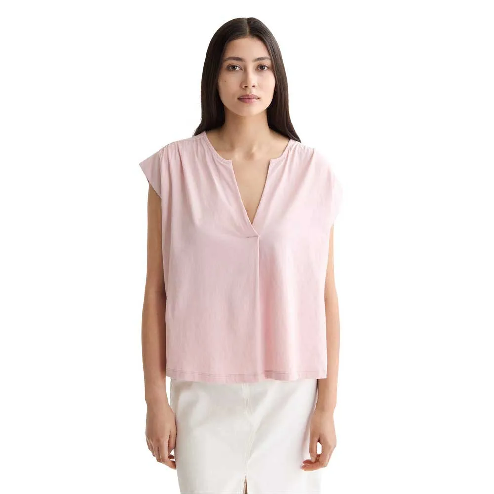 

Блузка с коротким рукавом Scotch & Soda Drapey V, розовый