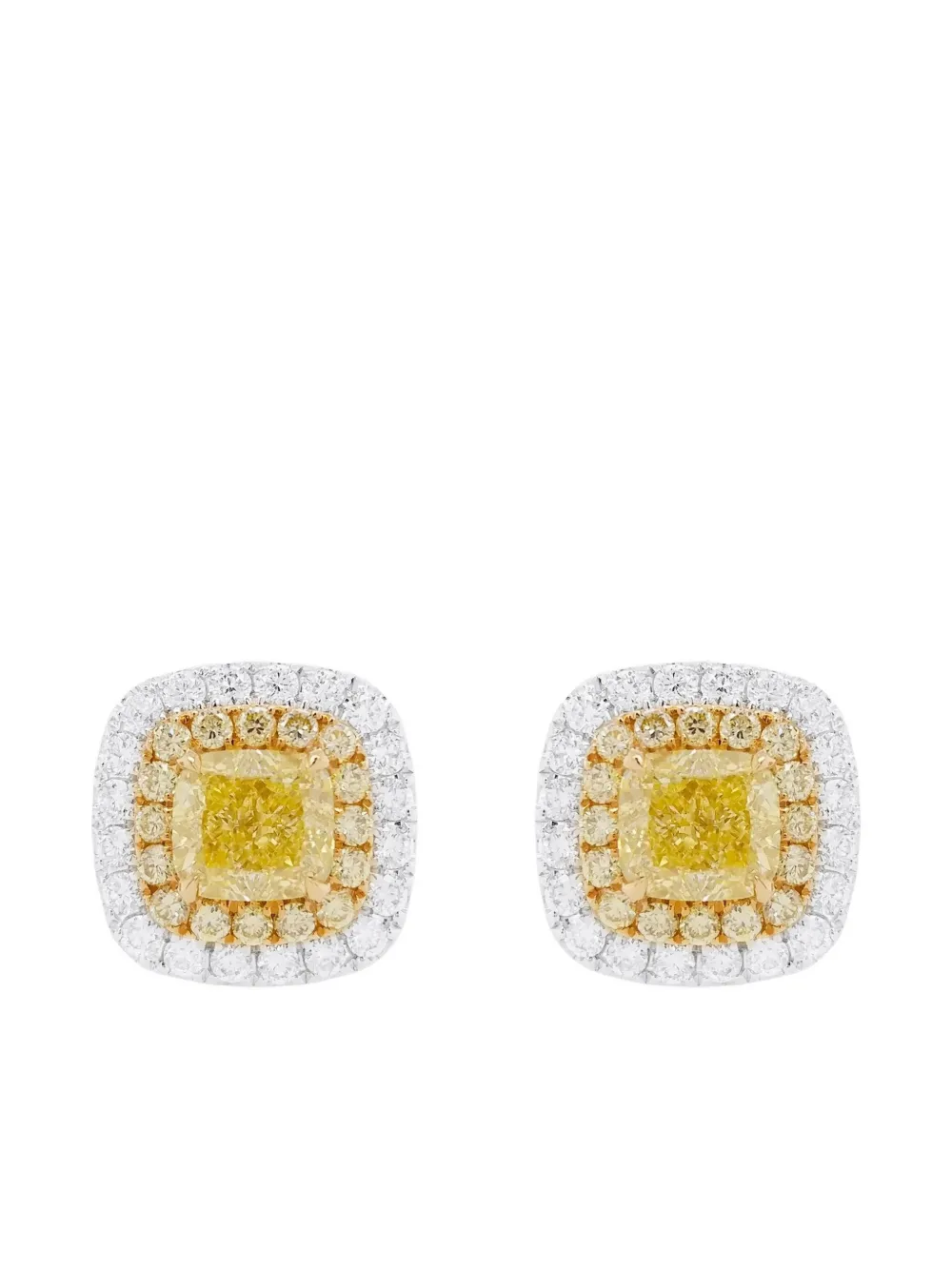 

Бриллиантовые серьги-гвоздики из 18-каратного белого золота HYT Jewelry, желтый