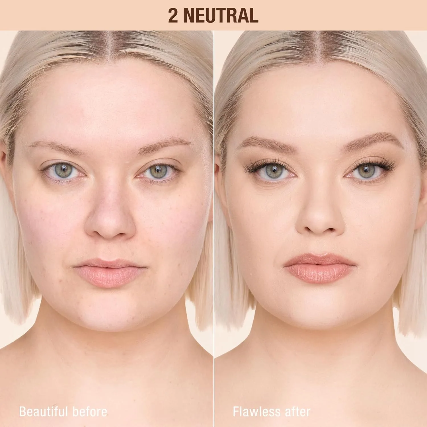 Charlotte Tilbury Airbrush Flawless Matte Foundation - тональная основа с полным покрытием и натуральным матовым финишем, выравнивает и скрывает поры, водостойкая и устойчивая к переносу, 02 Neutral - Fair with neutral undertones — фото 2