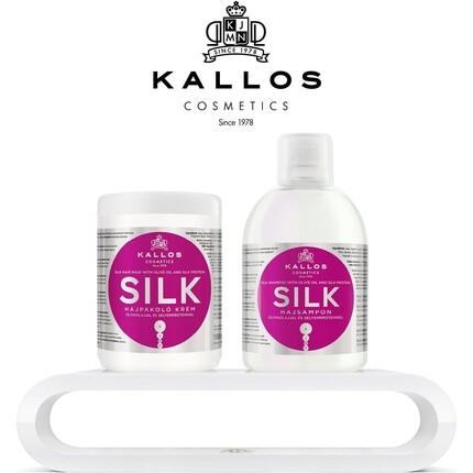 Крем-маска для волос Kjmn Silk с оливковым маслом и экстрактом протеинов шелка для сухих, безжизненных волос 1000мл, Kallos — фото 3