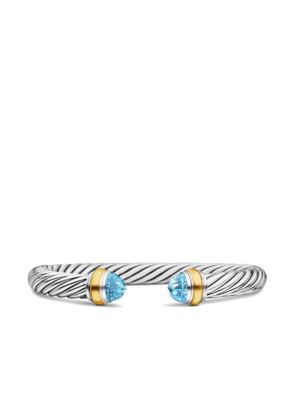 

Браслет Classic Cable с топазом из желтого золота 14 карат и стерлингового серебра David Yurman, серебряный