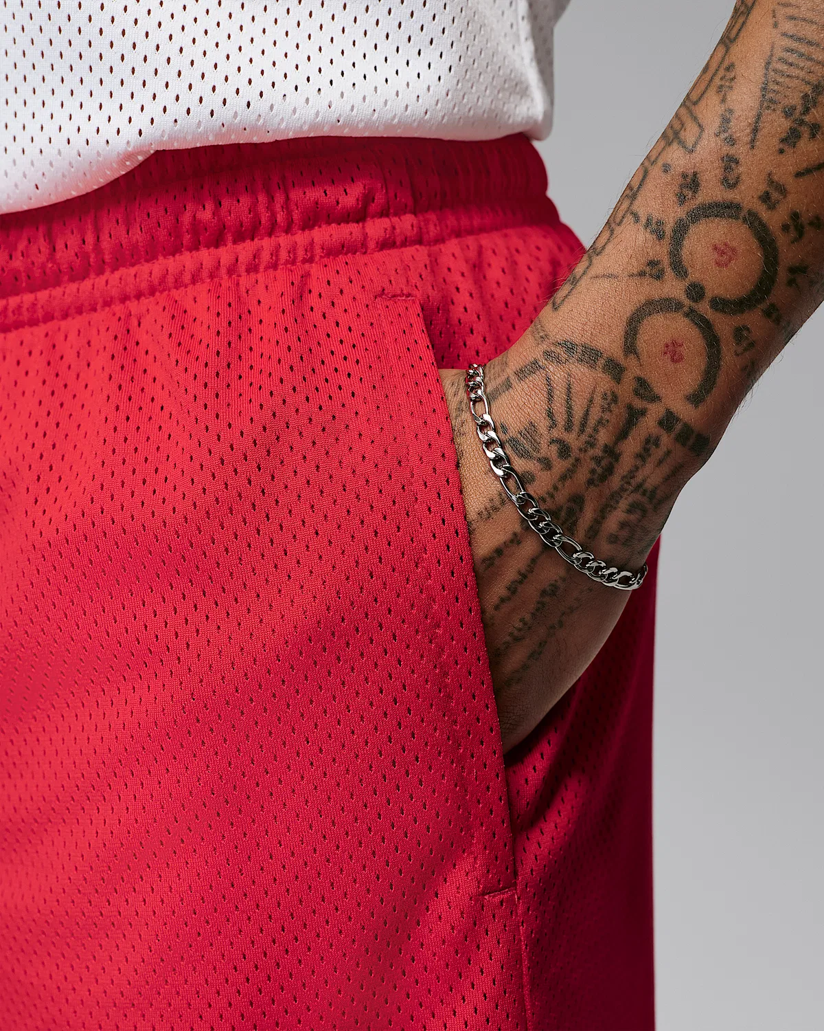 Мужские сетчатые шорты Jordan Brooklyn, University Red/Black — фото 4