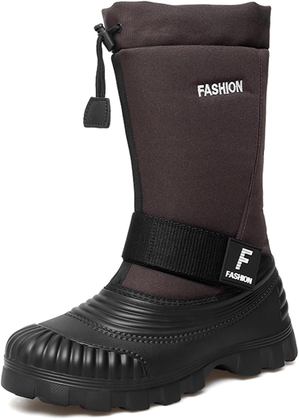 

Зимние мужские ботинки на платформе, водонепроницаемые, противоскользящие, с утеплителем, рабочие, уличные, средние по голени Generic, коричневый