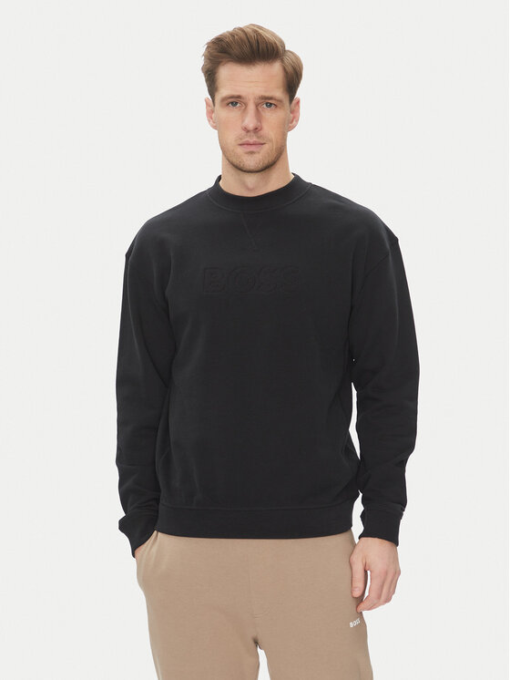 

Свободный крой толстовки David Sweatshirt 50540505 Boss, черный