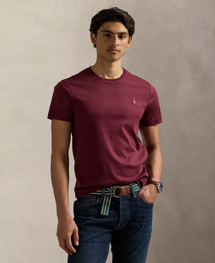 

Мужская облегающая футболка из мягкого хлопка Polo Ralph Lauren, красный