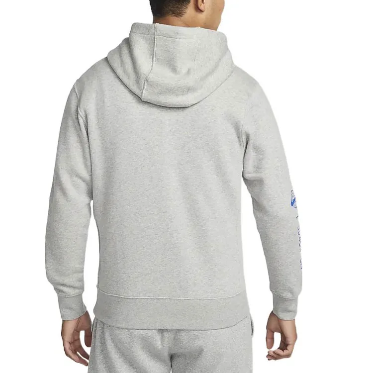 Nike Толстовка мужская темно-серая с капюшоном Moderate Regular — фото 4