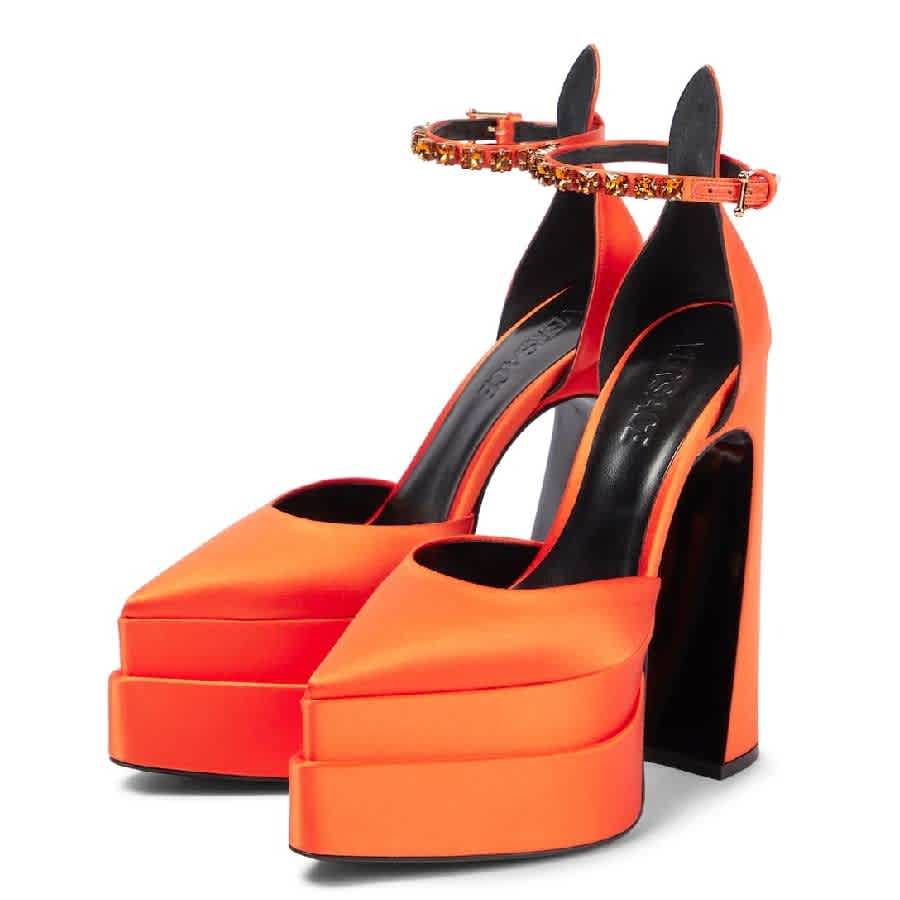 Туфли-лодочки Versace Aevitas с острым носком, orange/versace gold — фото 2