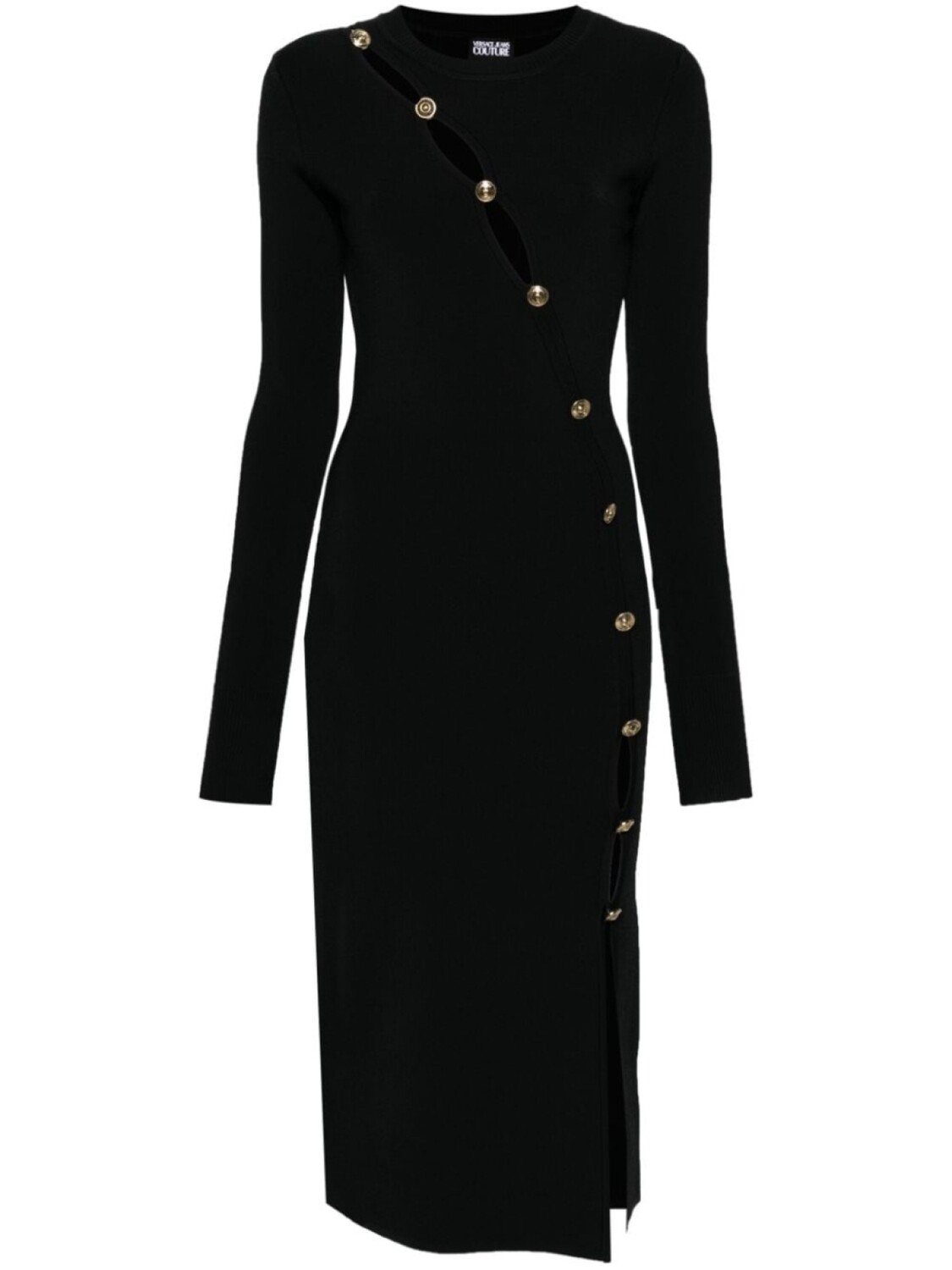 

Versace Jeans Couture трикотажное платье миди с декоративными пуговицами, черный