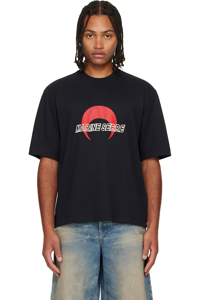 

Marine Serre Черная спортивная футболка MS