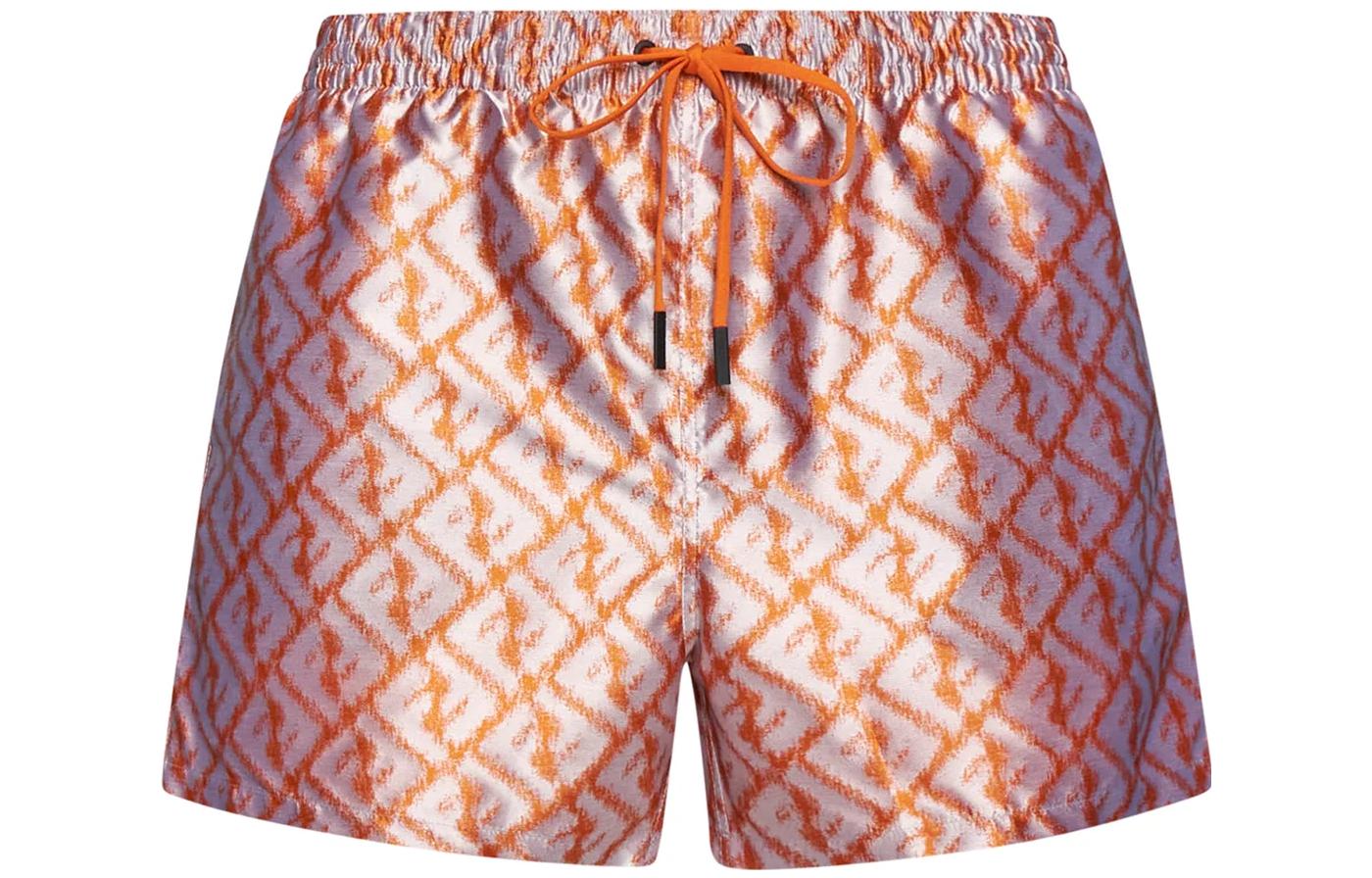 

Плавки-шорты с принтом размытой монограммы FENDI, Orange