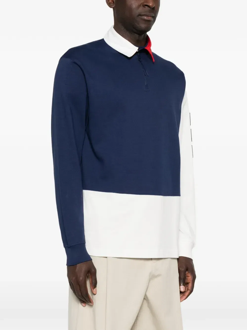 Поло с длинными рукавами и короткой застежкой-молнией Tommy Hilfiger, синий — фото 3