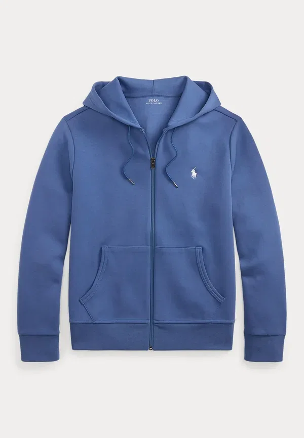 Толстовка с капюшоном на молнии Double Knit Full Zip, Polo Ralph Lauren, землянично-голубой — фото 4