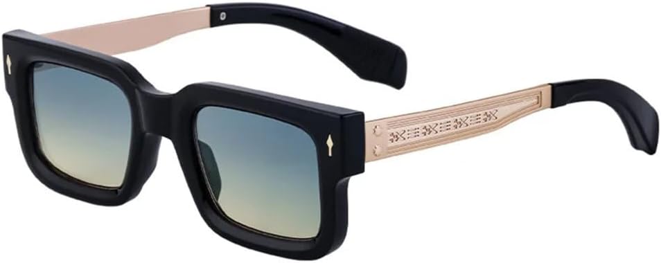 

Классические квадратные солнцезащитные очки 2027 года для женщин и мужчин, винтажные солнцезащитные очки в стиле стимпанк, маленькая оправа, очки для вождения MTZJH, Black Green Yellow