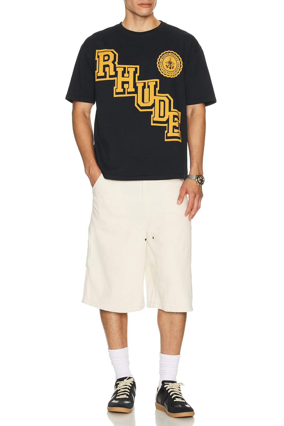 

Футболка Collegiate Crest Rhude, Vintage Black & Yellow