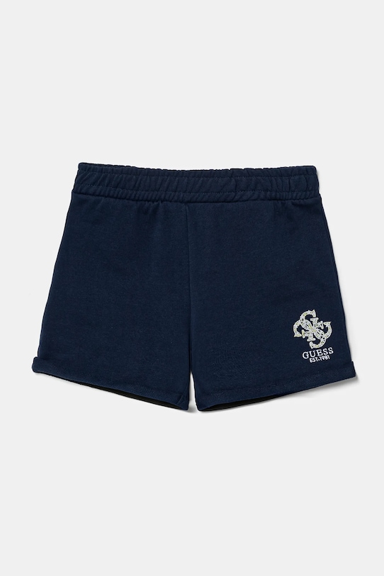 

Хлопковые детские шорты Guess, темно-синий
