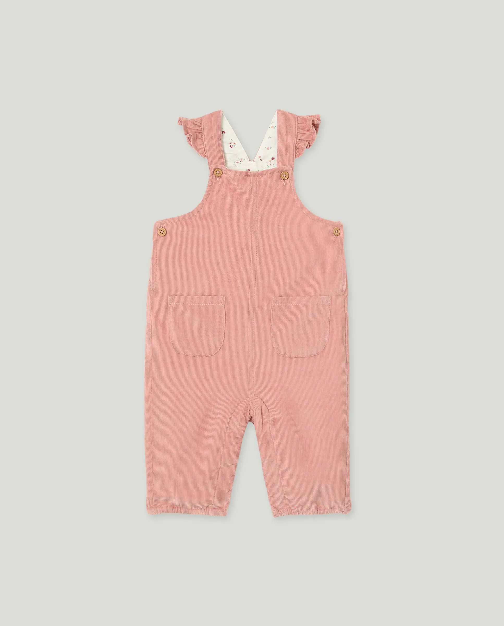 

Длинный гладкий детский вельветовый комбинезон Baby El Corte Inglés, розовый