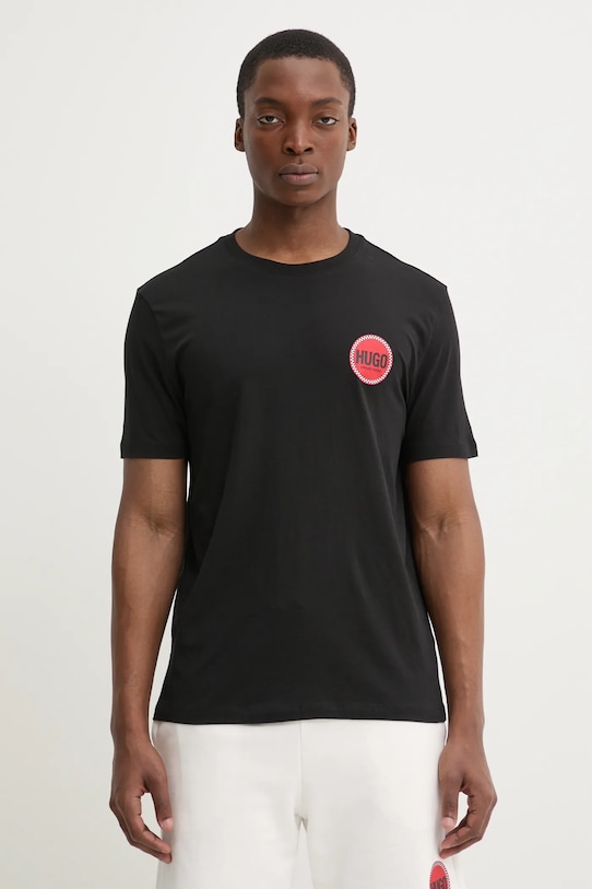 

Хлопковая футболка Hugo, черный