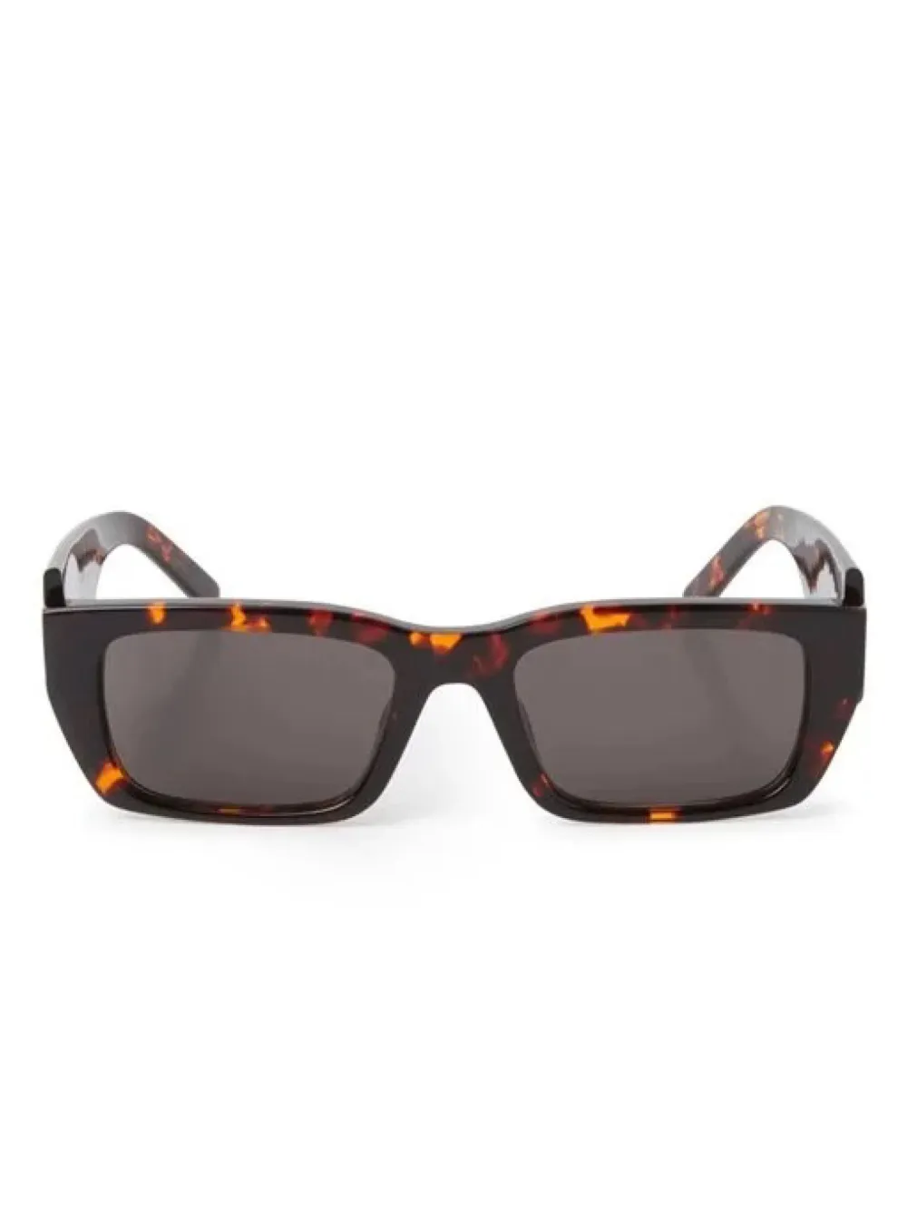 

Солнцезащитные очки в прямоугольной оправе из черепаховой кожи Palm Angels Eyewear, коричневый
