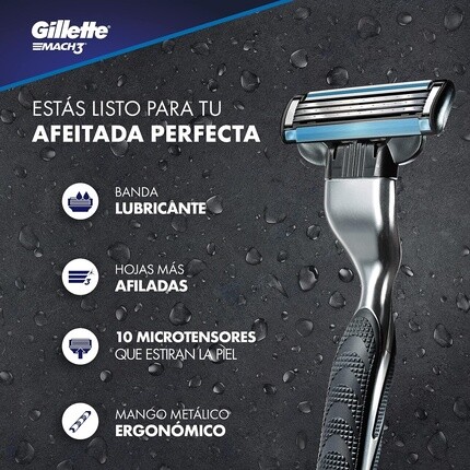 Бритвенные лезвия Mach 3 с 4 стержнями, Gillette — фото 2