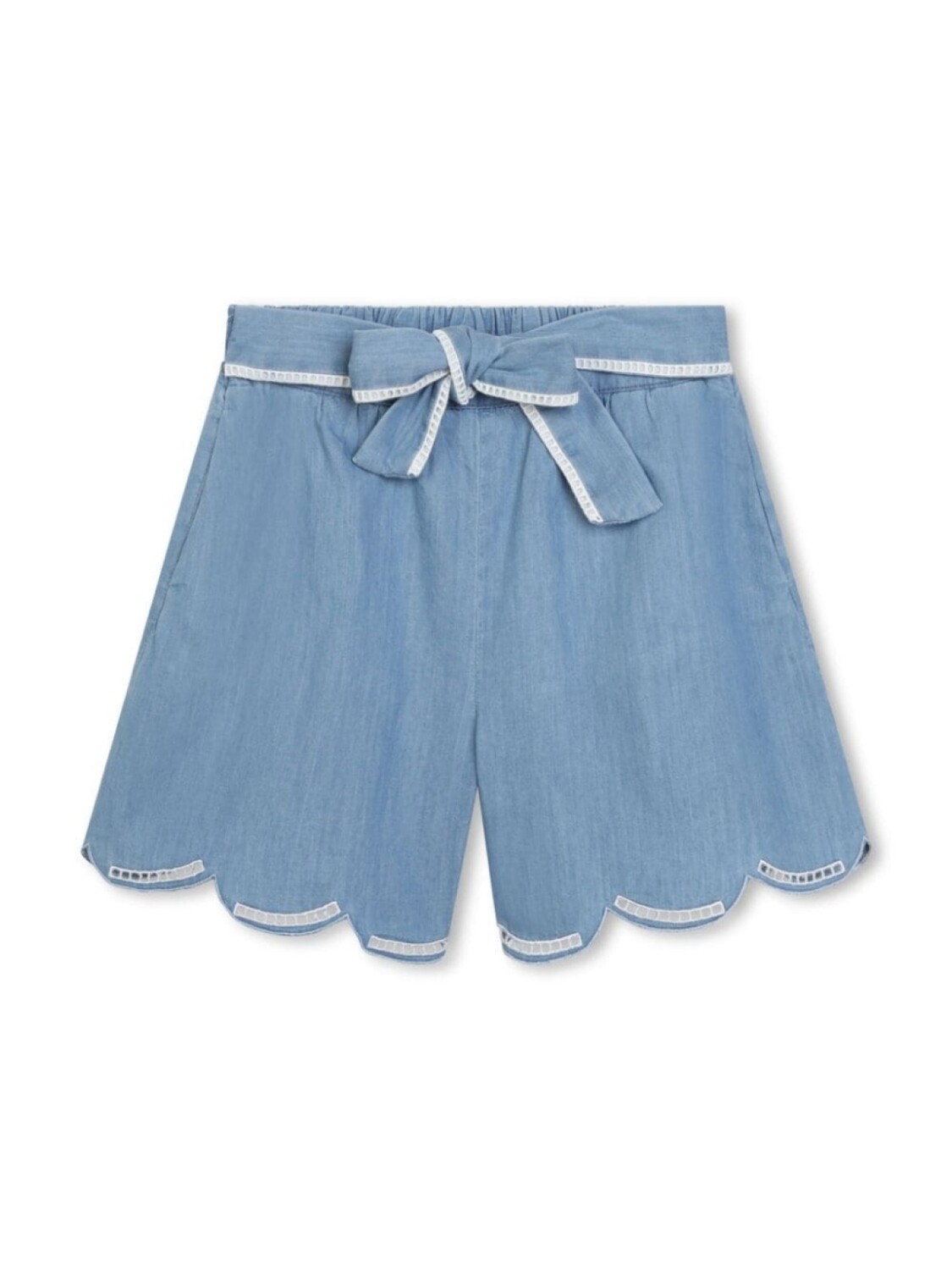 

Chloé Kids шорты из органического хлопка с завязками, синий