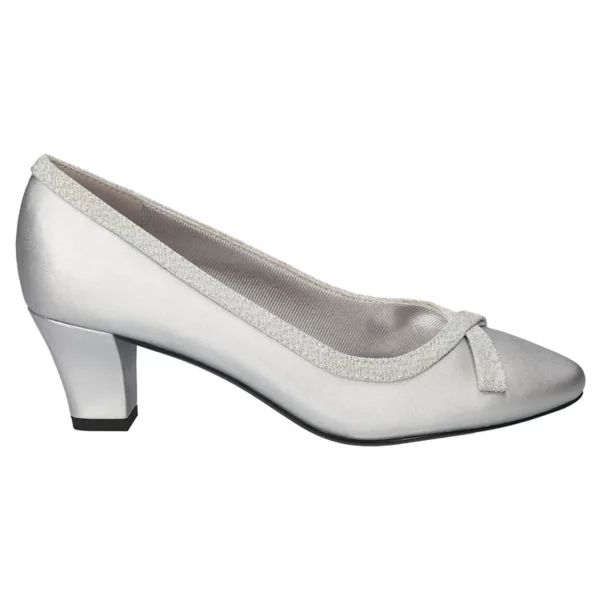 Женские туфли-лодочки Kata без застежек Easy Street, цвет silver satin — фото 2