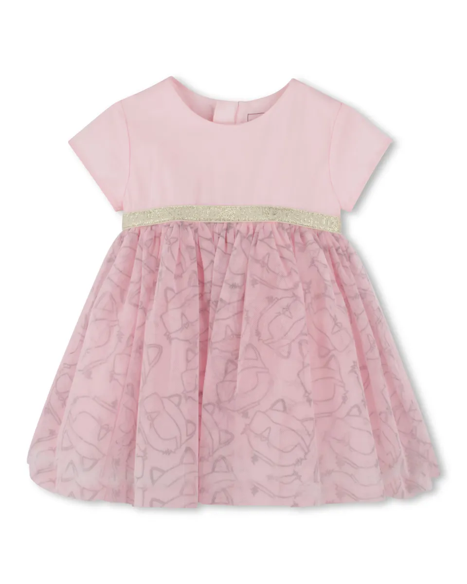 

Платье для девочки с короткими рукавами Karl Lagerfeld Kids, цвет Rosa