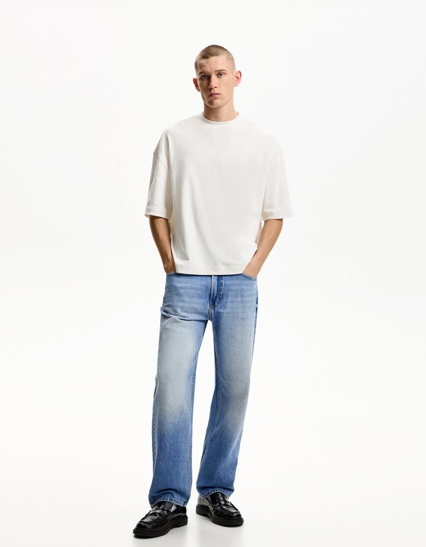 

Джинсы прямого кроя 90-х годов Bershka, голубой