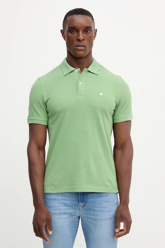 

Хлопковая поло United Colors Of Benetton, зеленый