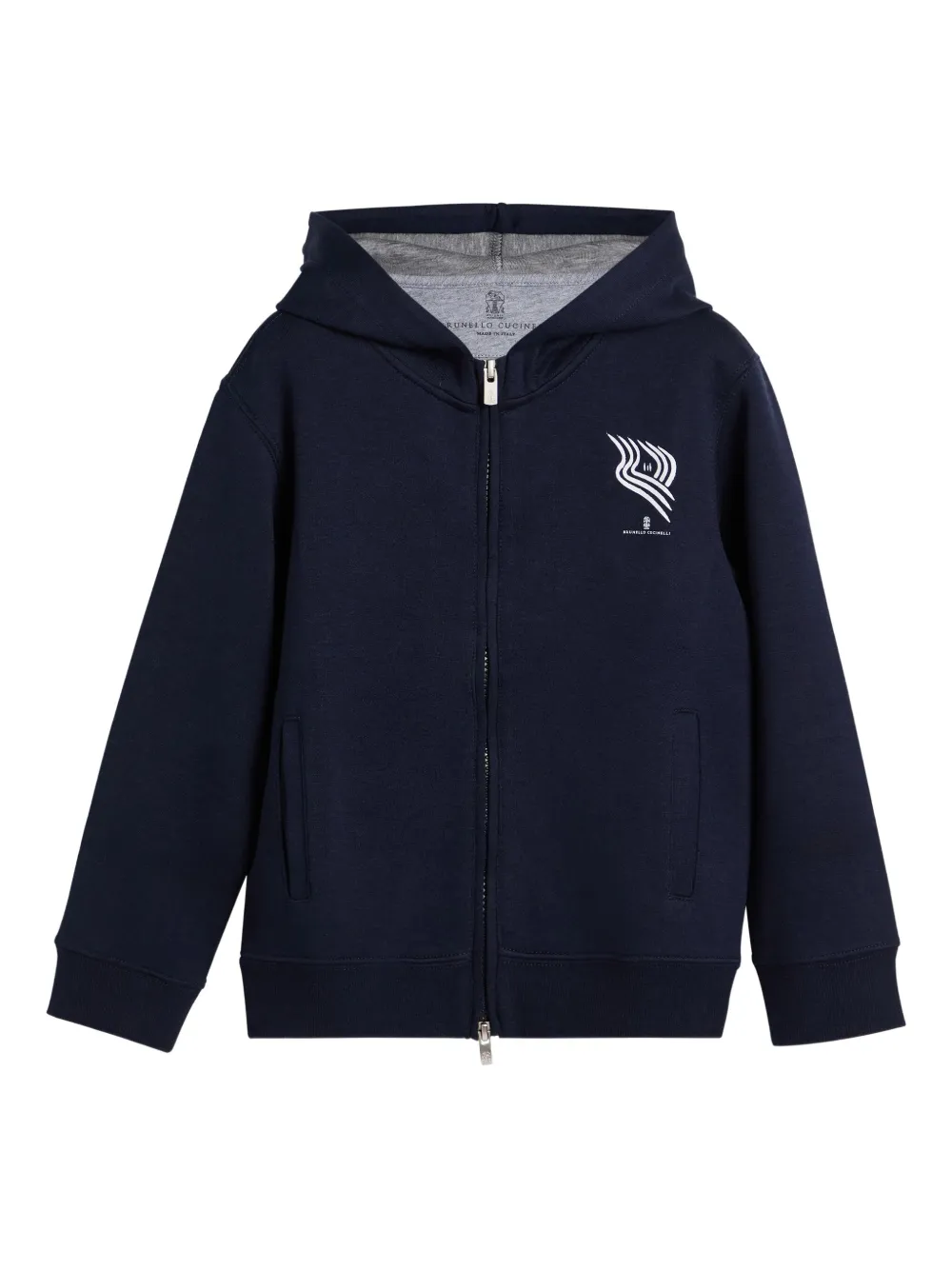 

Худи на молнии Brunello Cucinelli Kids, синий