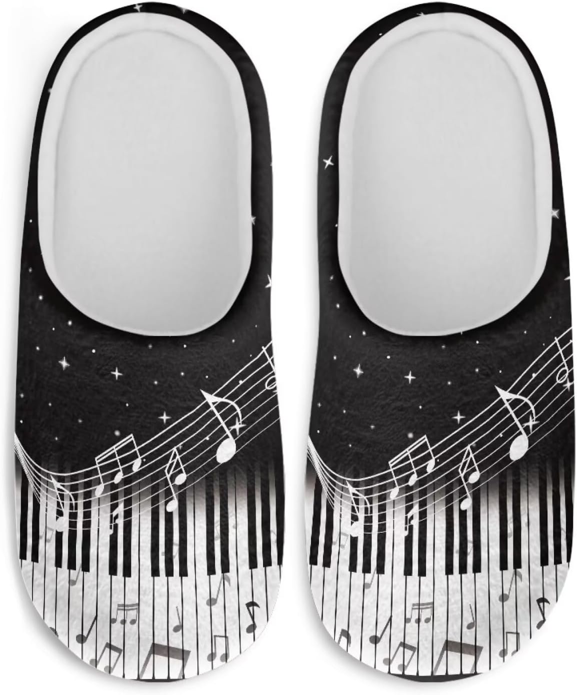 

Домашние тапочки Yuolagixn Plus для мужчин, теплые флисовые тапочки для дома, удобные мягкие домашние обувь, размер 3-12, Piano Music Notes
