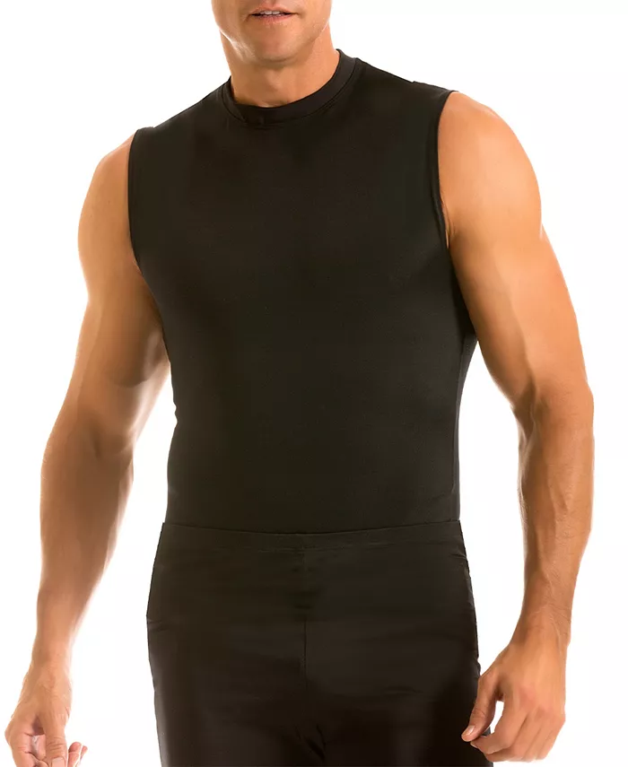 

Мужская футболка-поло без рукавов с высоким воротом Activewear Hi-Neck Sleeveless Crewneck Instaslim, черный
