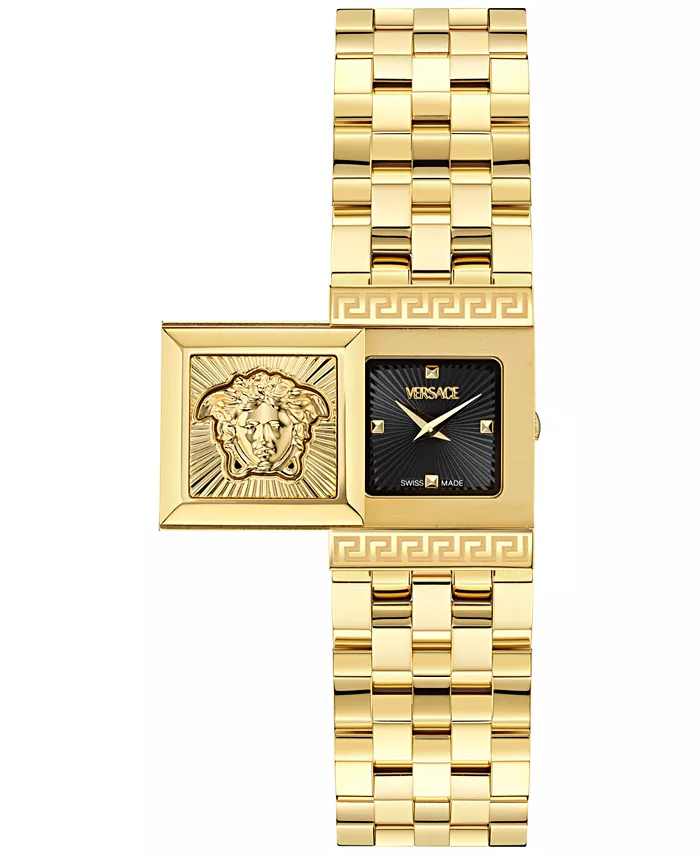 

Женские наручные часы Swiss Reveal Square с позолотой, размер 18x25 мм Versace