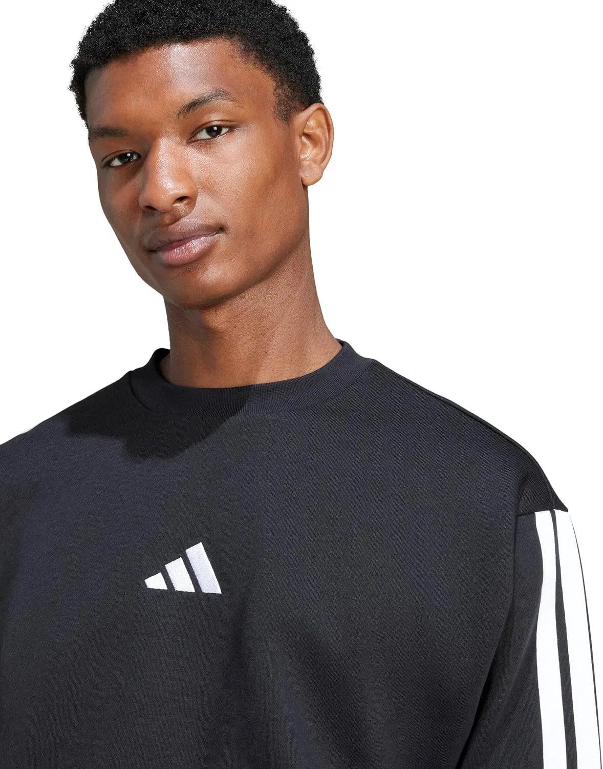 Толстовка Adidas Men's Essentials 3-Stripes Fleece Sportswear, черно-белая, X-Large — фото 3