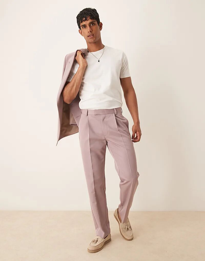 

Прямые брюки ASOS DESIGN пыльно-розового цвета