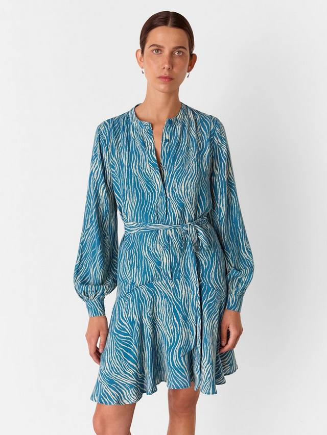 

Мини-платье с запахом в полоску зебры Whistles, Blue/Multi