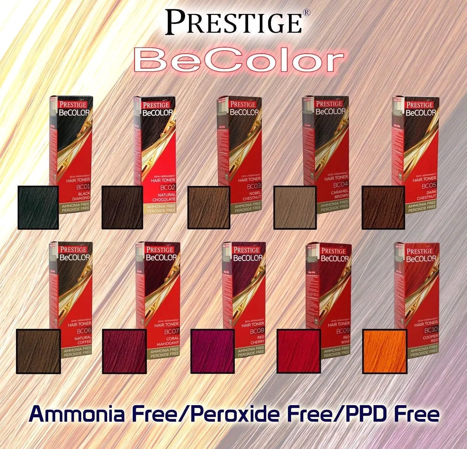 Полуперманентная краска для волос «Becolor Tint Semi Permanent Brass Red BC10» от VIPs Prestige Vip'S Prestige, 10 — фото 2